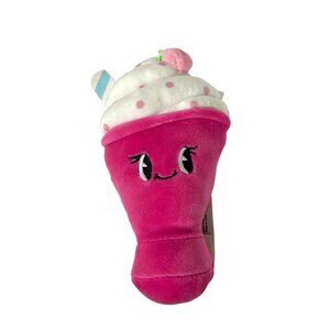 Target Plush Stuffed Animal Doll Toy Pink Ice Cream Sundae Shake Malt Strawberry